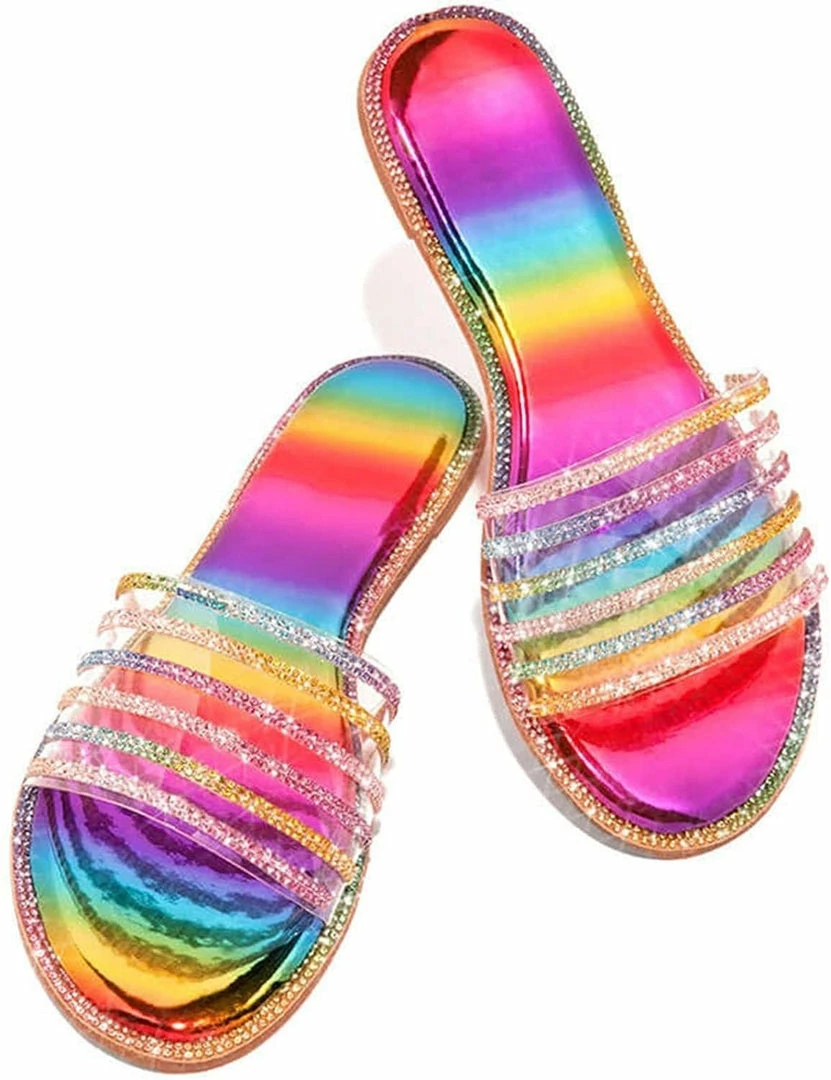 Nuheel® Sandal For Women Rhinestone Comfy Flat Flops Crystal Sandals Woman 13 Nuheel® Sandal For Women Rhinestone Comfy Flat Flops Crystal Sandals Woman