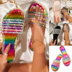 Nuheel® Sandal For Women Rhinestone Comfy Flat Flops Crystal Sandals Woman 27 Nuheel® Sandal For Women Rhinestone Comfy Flat Flops Crystal Sandals Woman