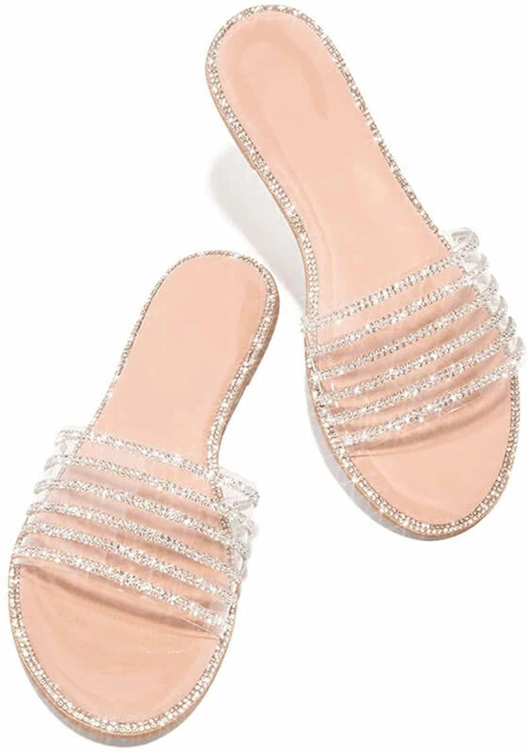 Nuheel® Sandal For Women Rhinestone Comfy Flat Flops Crystal Sandals Woman 9 Nuheel® Sandal For Women Rhinestone Comfy Flat Flops Crystal Sandals Woman
