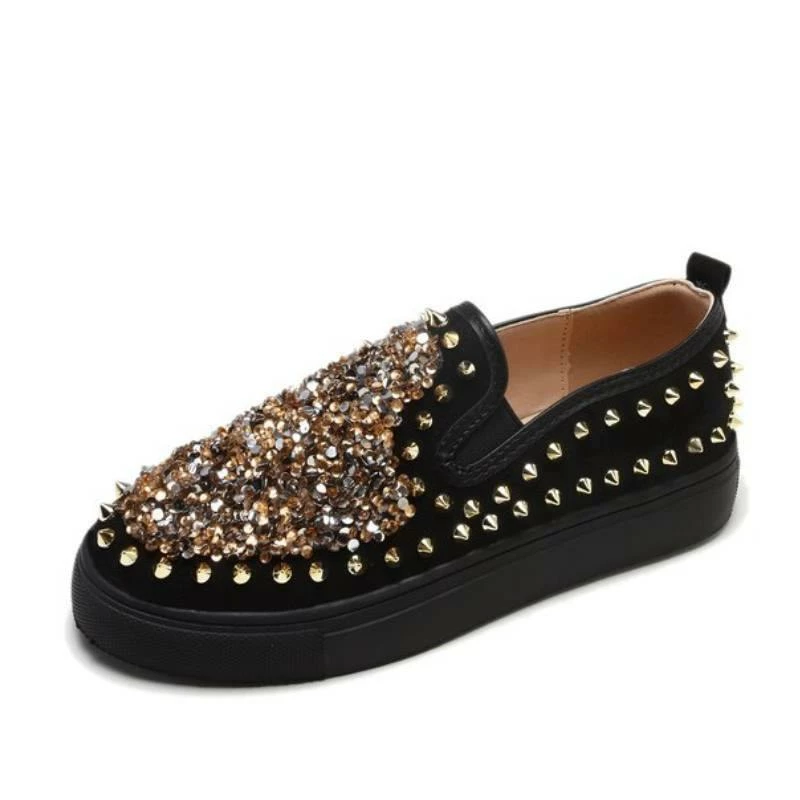 Nuheel® Woman Women Rhinestone Casual Daily Magic Tape Sneakers Thick Lazy Flat Shoes 10 Nuheel® Woman Women Rhinestone Casual Daily Magic Tape Sneakers Thick Lazy Flat Shoes