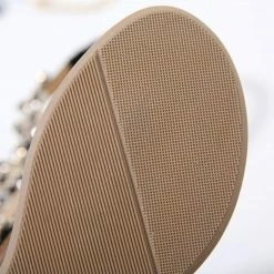 Nuheel® Women Rhinestone Sandals T-Strap Buckle Bohemian Pearl Crystal Flat Sandals