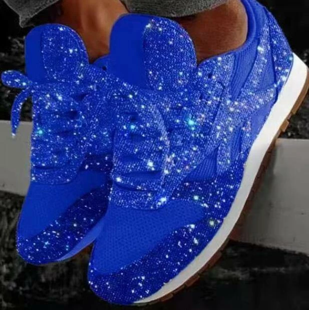 Nuheel® Women's Trainers Athletic Shoes Muffin Rhinestone Crystal Sneakers Sequins Bling Bling Sneakers Woman 10 Nuheel® Women's Trainers Athletic Shoes Muffin Rhinestone Crystal Sneakers Sequins Bling Bling Sneakers Woman