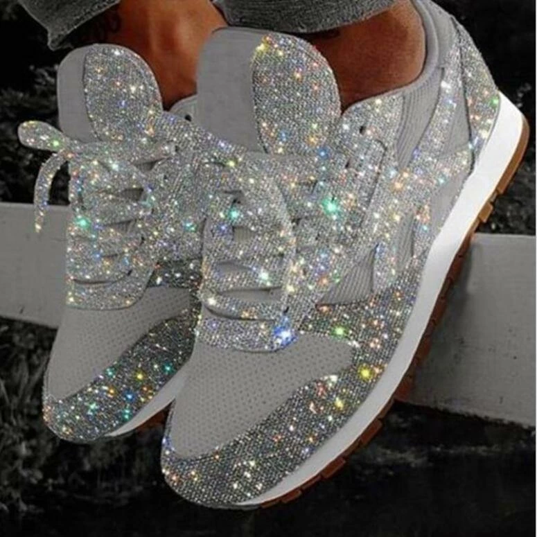 Nuheel® Women's Trainers Athletic Shoes Muffin Rhinestone Crystal Sneakers Sequins Bling Bling Sneakers Woman 5 Nuheel® Women's Trainers Athletic Shoes Muffin Rhinestone Crystal Sneakers Sequins Bling Bling Sneakers Woman