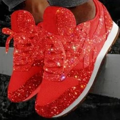 Nuheel® Women's Trainers Athletic Shoes Muffin Rhinestone Crystal Sneakers Sequins Bling Bling Sneakers Woman 27 Nuheel® Women's Trainers Athletic Shoes Muffin Rhinestone Crystal Sneakers Sequins Bling Bling Sneakers Woman