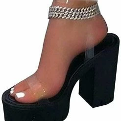 Nuheel® Womens Platform Sandals Chunky Heel Open Toe Strap High Heeled Dress Pumps