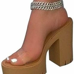 Nuheel® Womens Platform Sandals Chunky Heel Open Toe Strap High Heeled Dress Pumps