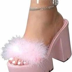 Nuheel® Womens Platform Sandals Chunky Heel Open Toe Strap High Heeled Dress Pumps