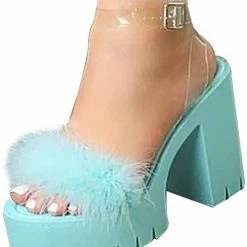 Nuheel® Womens Platform Sandals Chunky Heel Open Toe Strap High Heeled Dress Pumps