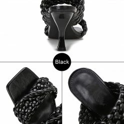 Nuheel® Nuheel Women's Stiletto Mules Sandals High Heel Slides Slip On Square Open Toe Dress Backless Heeled Slippers Woman