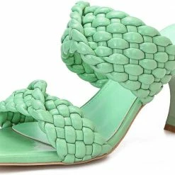 Nuheel® Nuheel Women's Stiletto Mules Sandals High Heel Slides Slip On Square Open Toe Dress Backless Heeled Slippers Woman