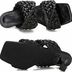 Nuheel® Nuheel Women's Stiletto Mules Sandals High Heel Slides Slip On Square Open Toe Dress Backless Heeled Slippers Woman