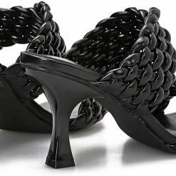 Nuheel® Nuheel Women's Stiletto Mules Sandals High Heel Slides Slip On Square Open Toe Dress Backless Heeled Slippers Woman