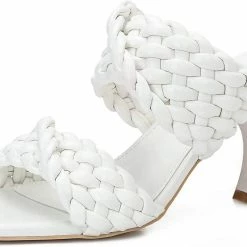 Nuheel® Nuheel Women's Stiletto Mules Sandals High Heel Slides Slip On Square Open Toe Dress Backless Heeled Slippers Woman