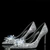 Nuheel® Nuheel Crystal Bridal Shoes Sheepskin Wedding Shoes For Bride Stiletto Bridesmaid Shoes 12