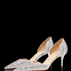 Nuheel Petal Wedding Shoes 2021 New Golden Crystal High-heeled Bridesmaid Shoes