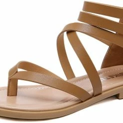 Nuheel® Woman Women Summer Gladiator Sandals Rhinestone Slingback Flat Sandals