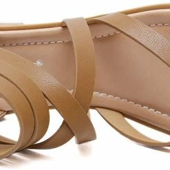 Nuheel® Woman Women Summer Gladiator Sandals Rhinestone Slingback Flat Sandals