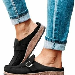 Nuheel® Womens Boston Soft Footbed Clogs Mules Suede Slip On Leather Clogs Woman