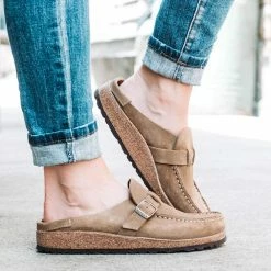 Nuheel® Womens Boston Soft Footbed Clogs Mules Suede Slip On Leather Clogs Woman