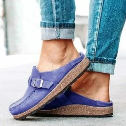 Nuheel® Womens Boston Soft Footbed Clogs Mules Suede Slip On Leather Clogs Woman