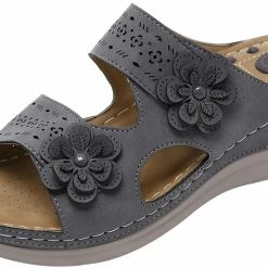 Nuheel® Womens Casual Sommer Sandals Comfy Foot Massage Slippers Boho Handmade Flower Wedges Walking Shoes 79 Nuheel® Womens Casual Sommer Sandals Comfy Foot Massage Slippers Boho Handmade Flower Wedges Walking Shoes