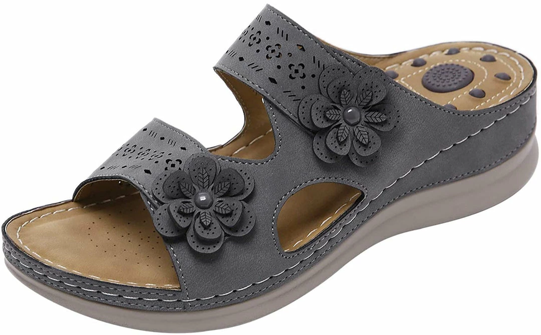 Nuheel® Womens Casual Sommer Sandals Comfy Foot Massage Slippers Boho Handmade Flower Wedges Walking Shoes 38 Nuheel® Womens Casual Sommer Sandals Comfy Foot Massage Slippers Boho Handmade Flower Wedges Walking Shoes