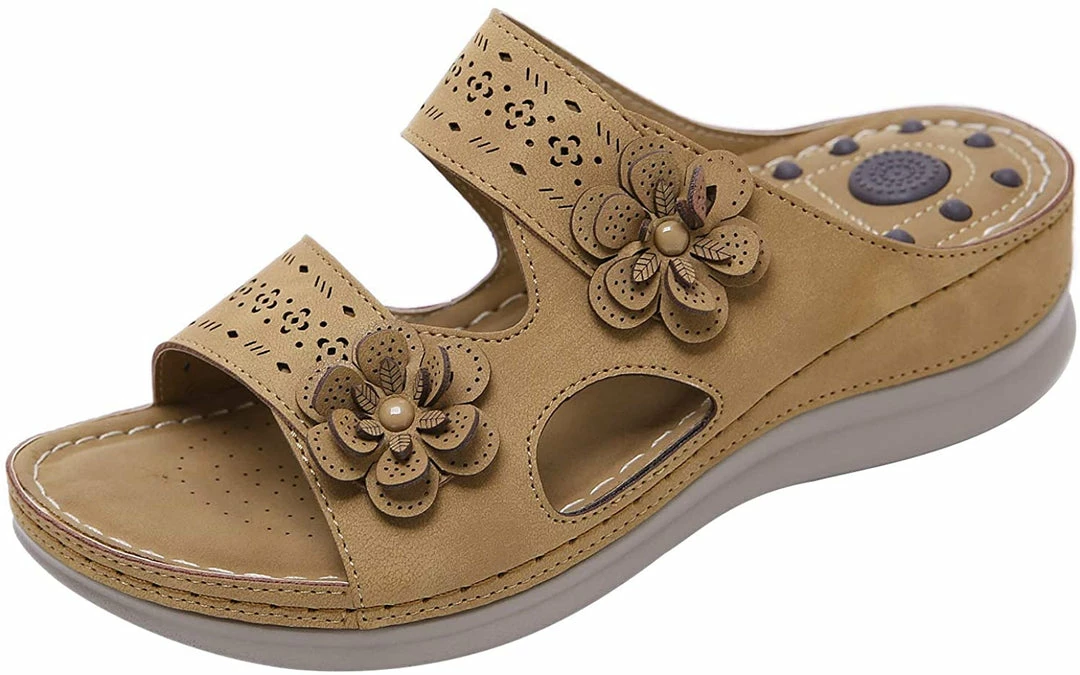 Nuheel® Womens Casual Sommer Sandals Comfy Foot Massage Slippers Boho Handmade Flower Wedges Walking Shoes 17 Nuheel® Womens Casual Sommer Sandals Comfy Foot Massage Slippers Boho Handmade Flower Wedges Walking Shoes