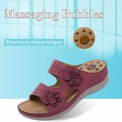 Nuheel® Womens Casual Sommer Sandals Comfy Foot Massage Slippers Boho Handmade Flower Wedges Walking Shoes 46 Nuheel® Womens Casual Sommer Sandals Comfy Foot Massage Slippers Boho Handmade Flower Wedges Walking Shoes
