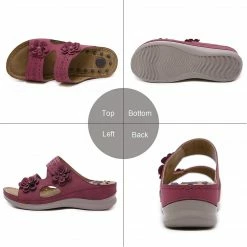 Nuheel® Womens Casual Sommer Sandals Comfy Foot Massage Slippers Boho Handmade Flower Wedges Walking Shoes 48 Nuheel® Womens Casual Sommer Sandals Comfy Foot Massage Slippers Boho Handmade Flower Wedges Walking Shoes