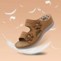 Nuheel® Womens Casual Sommer Sandals Comfy Foot Massage Slippers Boho Handmade Flower Wedges Walking Shoes 54 Nuheel® Womens Casual Sommer Sandals Comfy Foot Massage Slippers Boho Handmade Flower Wedges Walking Shoes