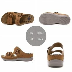 Nuheel® Womens Casual Sommer Sandals Comfy Foot Massage Slippers Boho Handmade Flower Wedges Walking Shoes 55 Nuheel® Womens Casual Sommer Sandals Comfy Foot Massage Slippers Boho Handmade Flower Wedges Walking Shoes