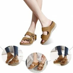 Nuheel® Womens Casual Sommer Sandals Comfy Foot Massage Slippers Boho Handmade Flower Wedges Walking Shoes 56 Nuheel® Womens Casual Sommer Sandals Comfy Foot Massage Slippers Boho Handmade Flower Wedges Walking Shoes