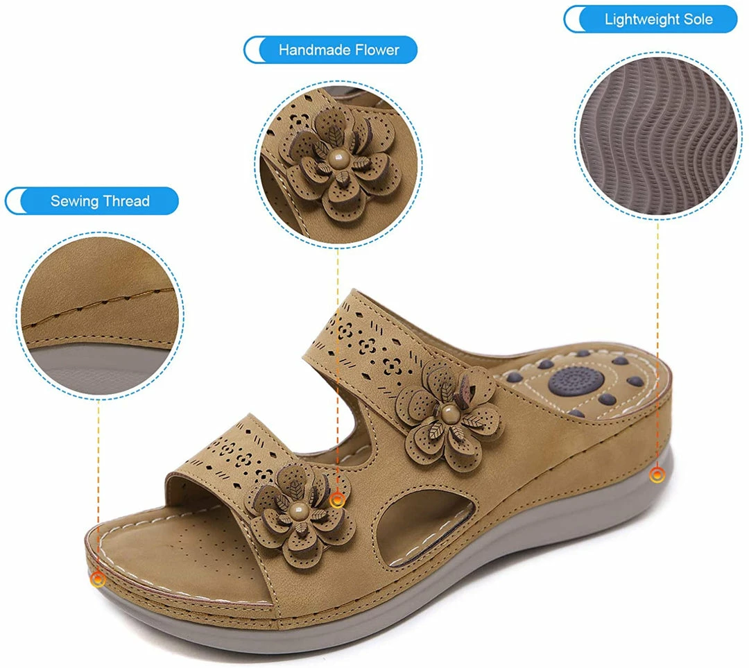 Nuheel® Womens Casual Sommer Sandals Comfy Foot Massage Slippers Boho Handmade Flower Wedges Walking Shoes 18 Nuheel® Womens Casual Sommer Sandals Comfy Foot Massage Slippers Boho Handmade Flower Wedges Walking Shoes