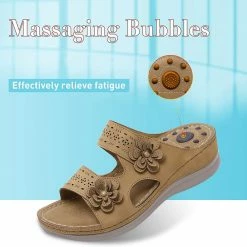 Nuheel® Womens Casual Sommer Sandals Comfy Foot Massage Slippers Boho Handmade Flower Wedges Walking Shoes 60 Nuheel® Womens Casual Sommer Sandals Comfy Foot Massage Slippers Boho Handmade Flower Wedges Walking Shoes