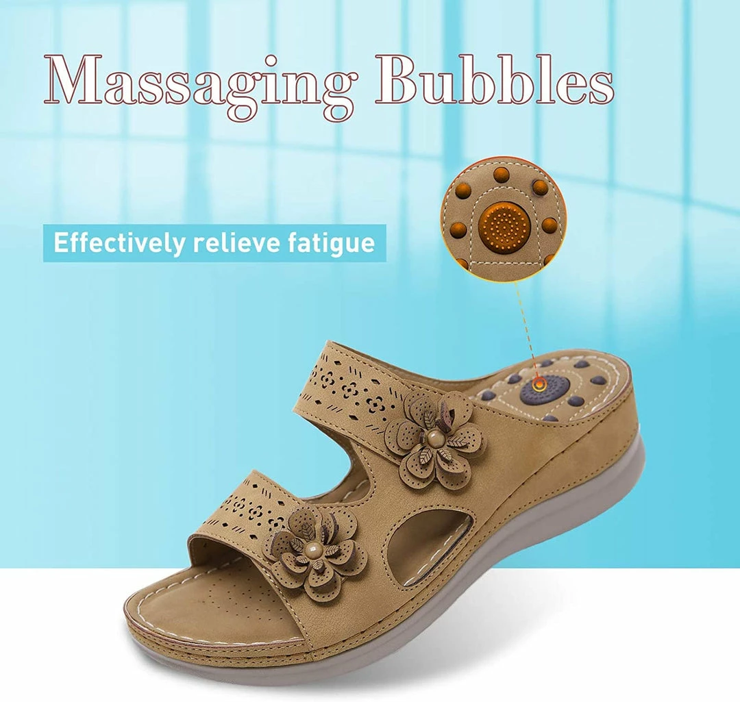 Nuheel® Womens Casual Sommer Sandals Comfy Foot Massage Slippers Boho Handmade Flower Wedges Walking Shoes 19 Nuheel® Womens Casual Sommer Sandals Comfy Foot Massage Slippers Boho Handmade Flower Wedges Walking Shoes