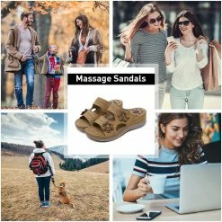 Nuheel® Womens Casual Sommer Sandals Comfy Foot Massage Slippers Boho Handmade Flower Wedges Walking Shoes 64 Nuheel® Womens Casual Sommer Sandals Comfy Foot Massage Slippers Boho Handmade Flower Wedges Walking Shoes