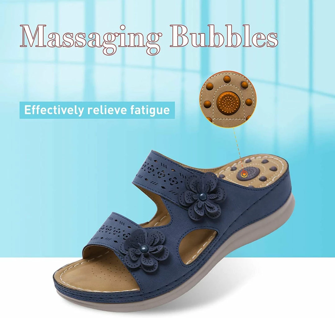 Nuheel® Womens Casual Sommer Sandals Comfy Foot Massage Slippers Boho Handmade Flower Wedges Walking Shoes 26 Nuheel® Womens Casual Sommer Sandals Comfy Foot Massage Slippers Boho Handmade Flower Wedges Walking Shoes