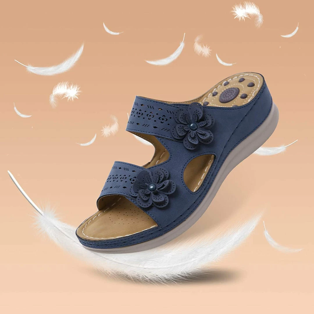 Nuheel® Womens Casual Sommer Sandals Comfy Foot Massage Slippers Boho Handmade Flower Wedges Walking Shoes 27 Nuheel® Womens Casual Sommer Sandals Comfy Foot Massage Slippers Boho Handmade Flower Wedges Walking Shoes