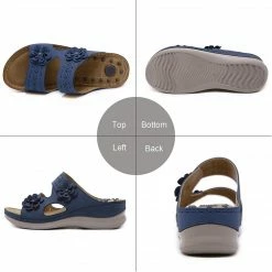 Nuheel® Womens Casual Sommer Sandals Comfy Foot Massage Slippers Boho Handmade Flower Wedges Walking Shoes 69 Nuheel® Womens Casual Sommer Sandals Comfy Foot Massage Slippers Boho Handmade Flower Wedges Walking Shoes