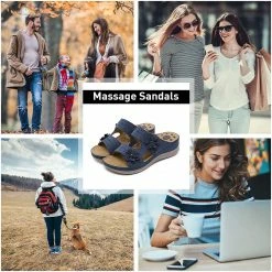 Nuheel® Womens Casual Sommer Sandals Comfy Foot Massage Slippers Boho Handmade Flower Wedges Walking Shoes 71 Nuheel® Womens Casual Sommer Sandals Comfy Foot Massage Slippers Boho Handmade Flower Wedges Walking Shoes