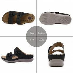 Nuheel® Womens Casual Sommer Sandals Comfy Foot Massage Slippers Boho Handmade Flower Wedges Walking Shoes 76 Nuheel® Womens Casual Sommer Sandals Comfy Foot Massage Slippers Boho Handmade Flower Wedges Walking Shoes