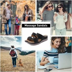 Nuheel® Womens Casual Sommer Sandals Comfy Foot Massage Slippers Boho Handmade Flower Wedges Walking Shoes 78 Nuheel® Womens Casual Sommer Sandals Comfy Foot Massage Slippers Boho Handmade Flower Wedges Walking Shoes