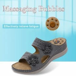 Nuheel® Womens Casual Sommer Sandals Comfy Foot Massage Slippers Boho Handmade Flower Wedges Walking Shoes 81 Nuheel® Womens Casual Sommer Sandals Comfy Foot Massage Slippers Boho Handmade Flower Wedges Walking Shoes
