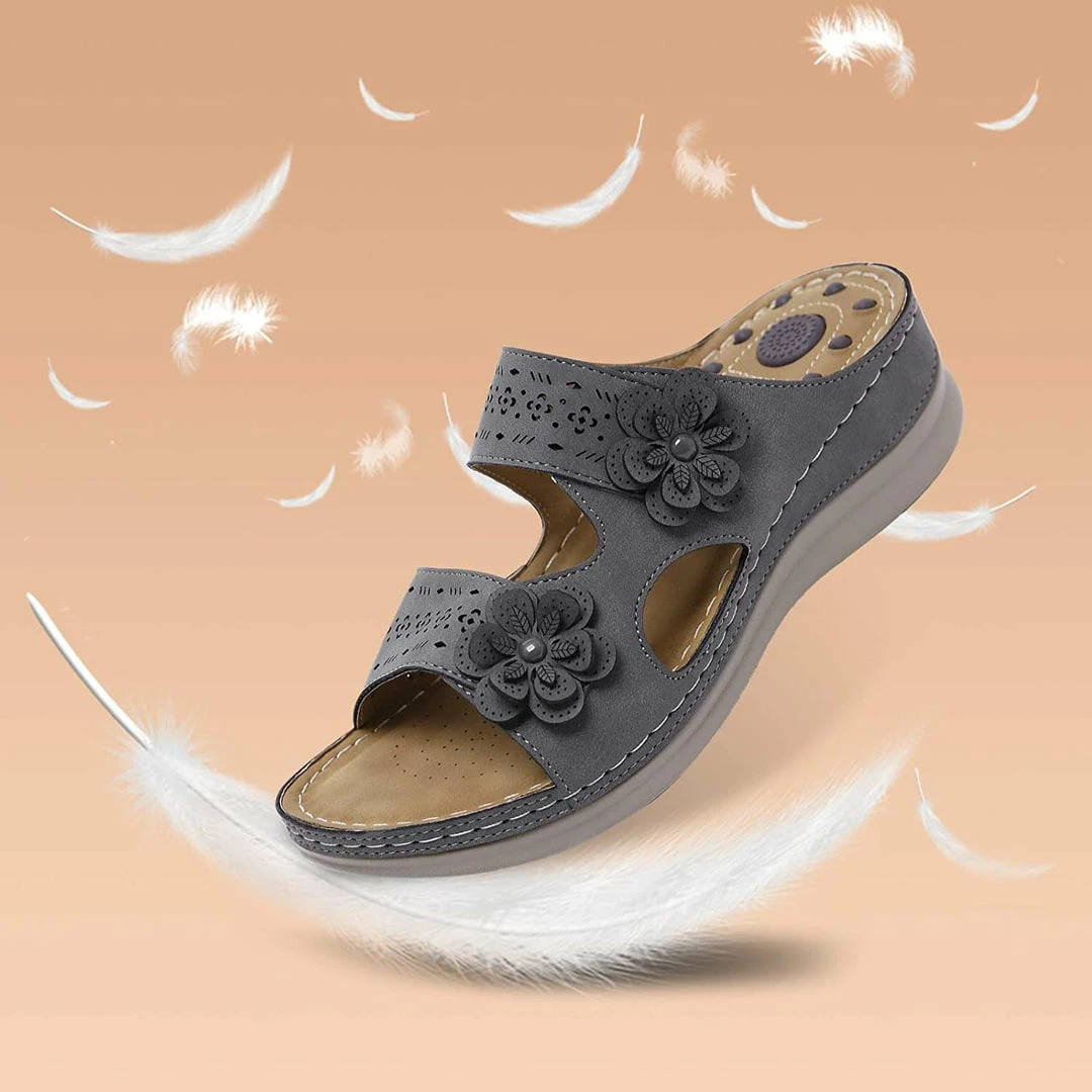 Nuheel® Womens Casual Sommer Sandals Comfy Foot Massage Slippers Boho Handmade Flower Wedges Walking Shoes 41 Nuheel® Womens Casual Sommer Sandals Comfy Foot Massage Slippers Boho Handmade Flower Wedges Walking Shoes