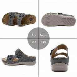 Nuheel® Womens Casual Sommer Sandals Comfy Foot Massage Slippers Boho Handmade Flower Wedges Walking Shoes 83 Nuheel® Womens Casual Sommer Sandals Comfy Foot Massage Slippers Boho Handmade Flower Wedges Walking Shoes