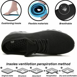 Nuheel® Woman Womens Cushion Walking Shoes Sock Sneakers Tennis Shoes 133 Nuheel® Woman Womens Cushion Walking Shoes Sock Sneakers Tennis Shoes