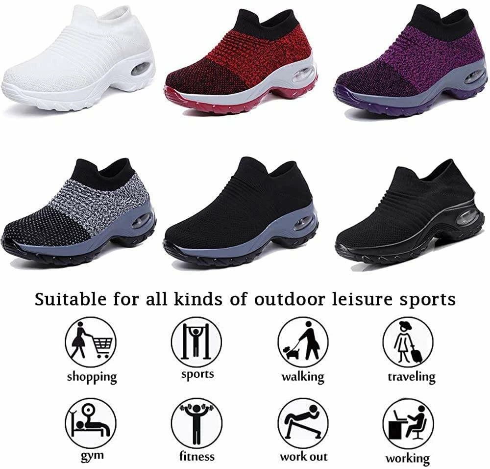 Nuheel® Woman Womens Cushion Walking Shoes Sock Sneakers Tennis Shoes 38 Nuheel® Woman Womens Cushion Walking Shoes Sock Sneakers Tennis Shoes