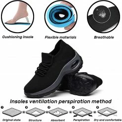 Nuheel® Woman Womens Cushion Walking Shoes Sock Sneakers Tennis Shoes 142 Nuheel® Woman Womens Cushion Walking Shoes Sock Sneakers Tennis Shoes