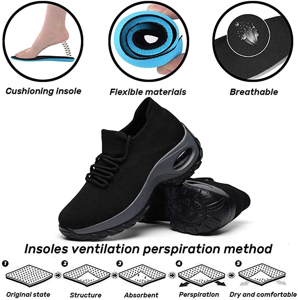 Nuheel® Woman Womens Cushion Walking Shoes Sock Sneakers Tennis Shoes 52 Nuheel® Woman Womens Cushion Walking Shoes Sock Sneakers Tennis Shoes