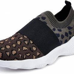 Nuheel® Women's Lightweight Sneakers Fashion Leopard Slip On Shoes Sports Gym Athletic Walking Shoes Woman